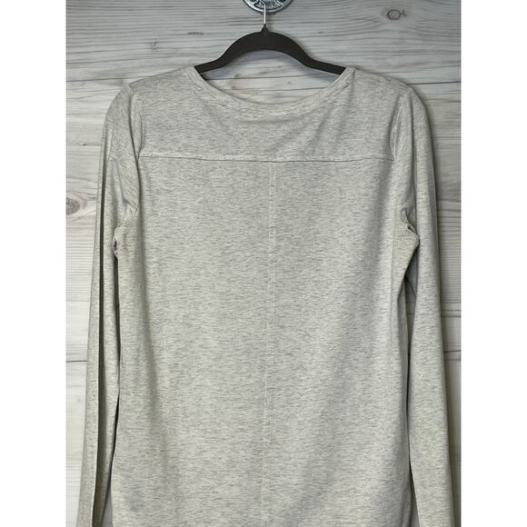 Ann Taylor Loft Top Medium Womens Gray Long Sleeve Metallic Stripe Pullover Stre - Picture 10 of 10